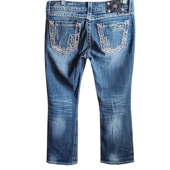 Miss Me Womens Bootcut Jeans Size 29 Signature Rise With Studded Pocket Detail - Picture 2 of 6